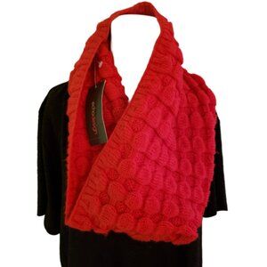 NWT Echo Red Infinity Scarf • Knit Winter Pattern Neck Warmer Holiday Stretchy